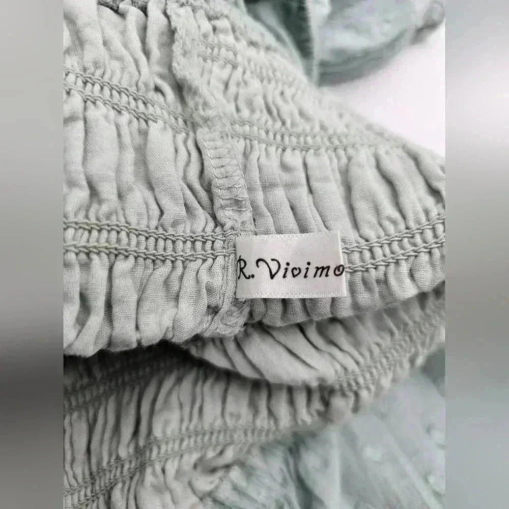 R. Vivimos Womens Size L 12/14 Summer Half Sleeve Cotton Ruffled Dress - Picture 10 of 12